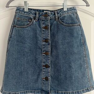 Faherty Denim Button-Front Skirt